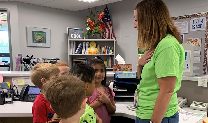 MPS Students reciting The Pledge of Allegiance  