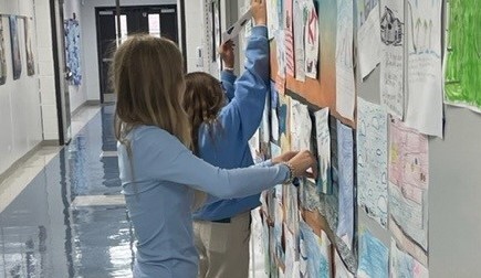 Posting Art projects at Middle School