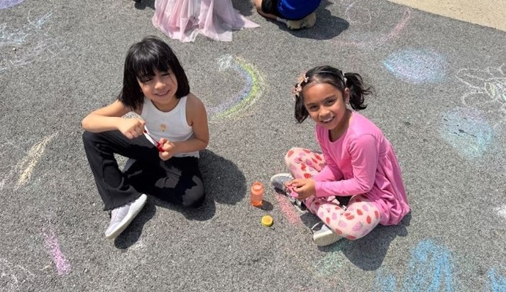 Enjoying a beautiful day at Primary School